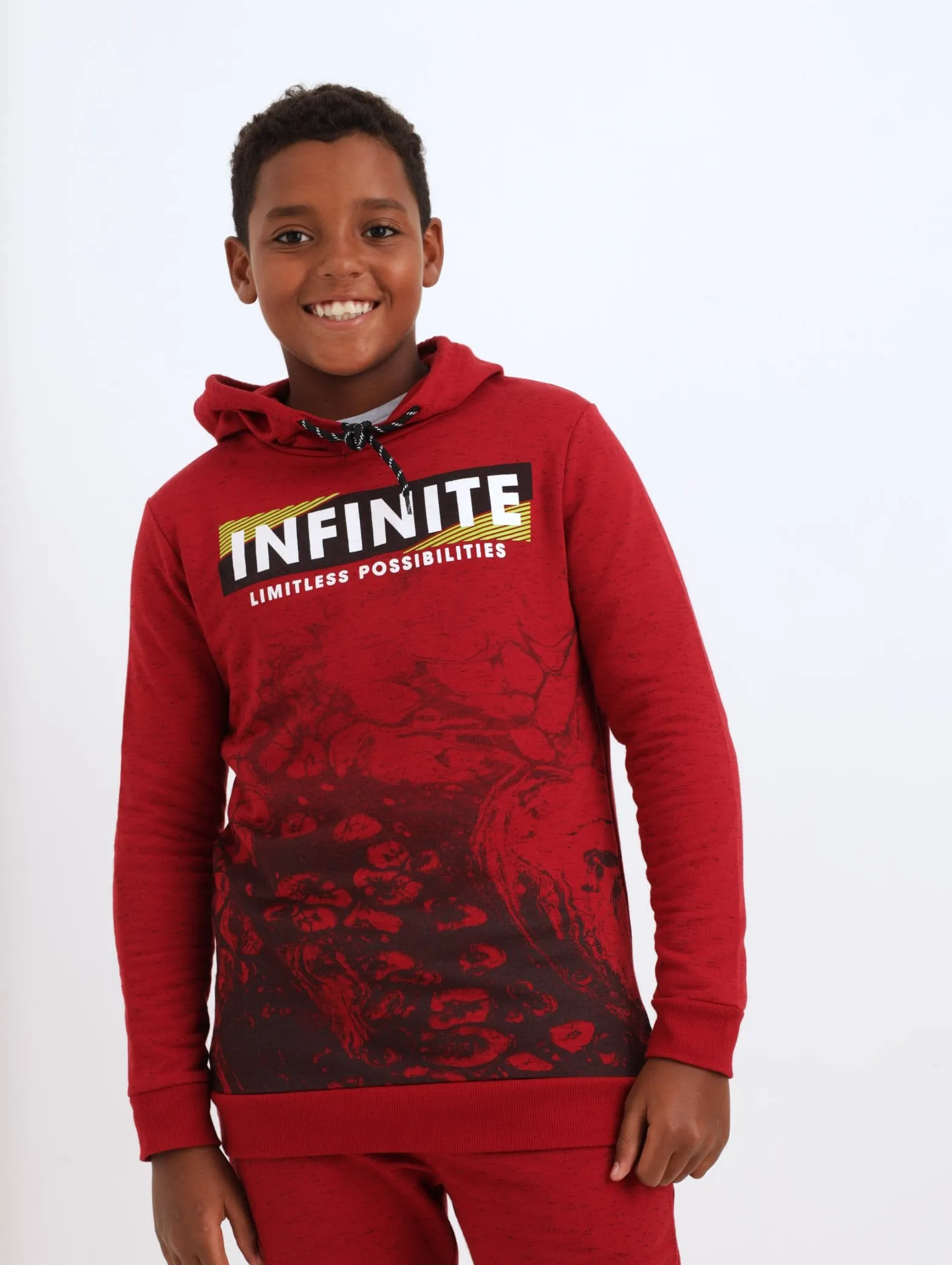 Boys Infinite Top - Red With Black Fleck sold by Edgars
