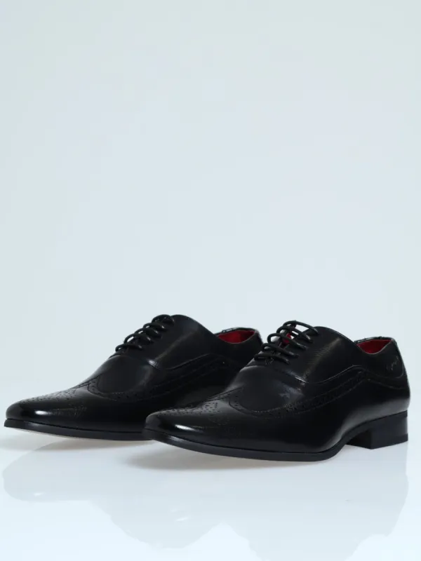 Brogue Detail Apron Lace Up Oxford Loafer - Black sold by Edgars