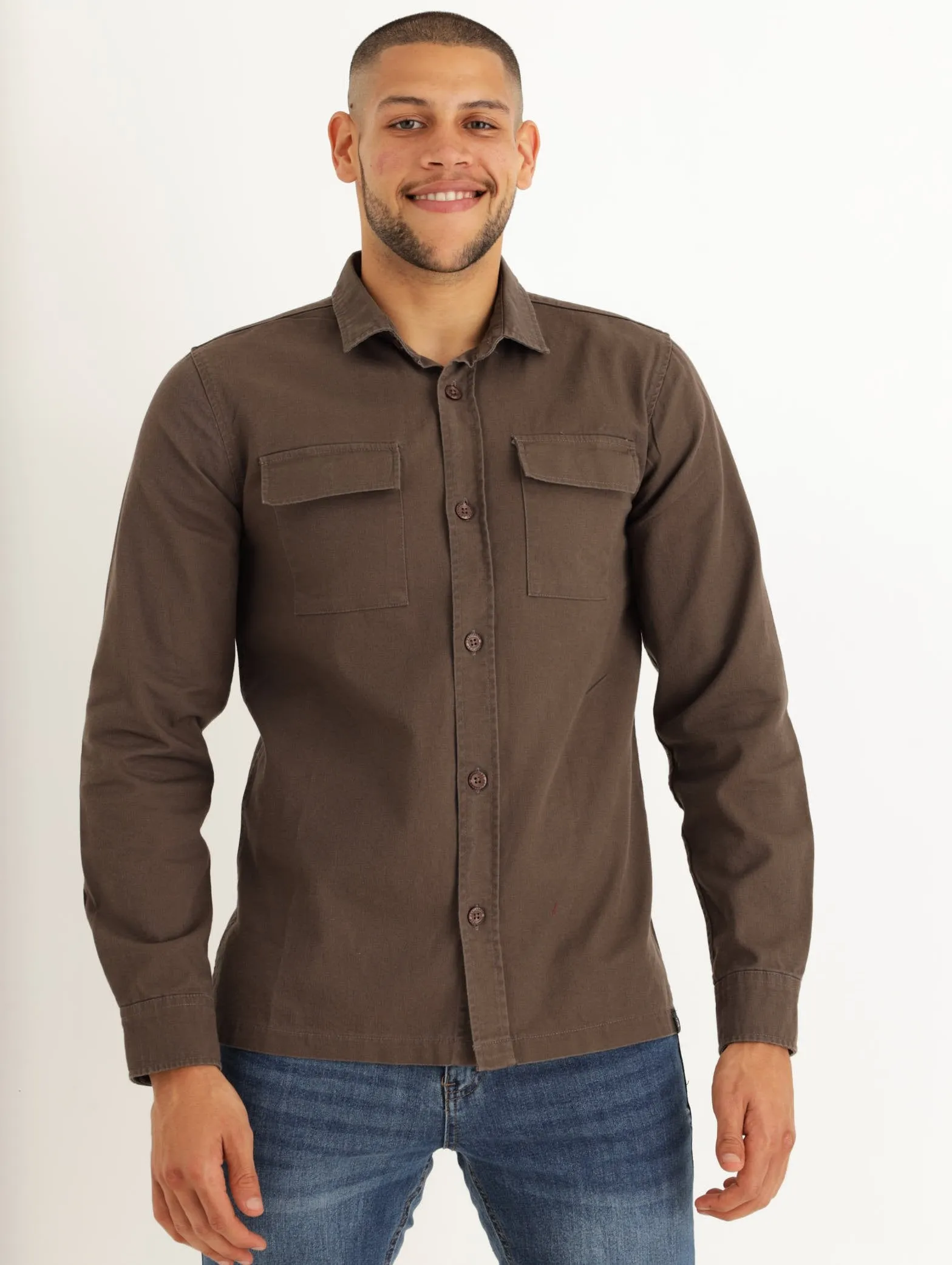 Men's Long Sleeve Utility Shirt - Fatigue sold by Edgars