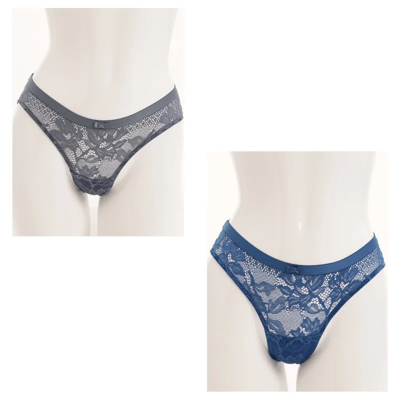 Ladies 2 Pack Classic Lace Panty - Blue sold by Edgars