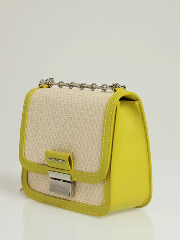 Raffia Crossbody Bag - Lime sold by Edgars
