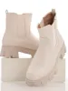 Ladies Chelsea Calf High Platform Boot - Cream sold by Edgars