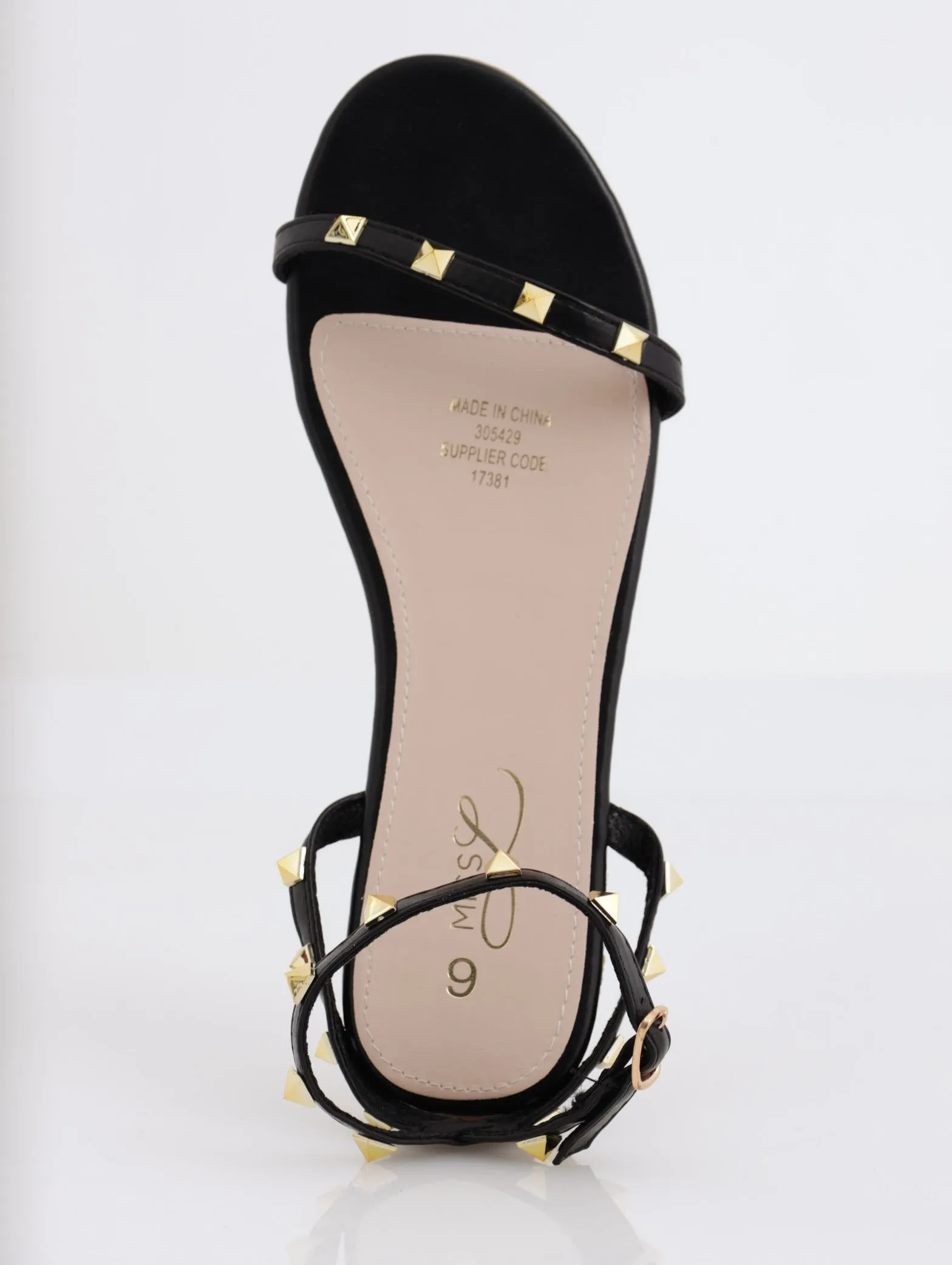 Ladies Studded Ankle Strap Mule - Black sold by Edgars