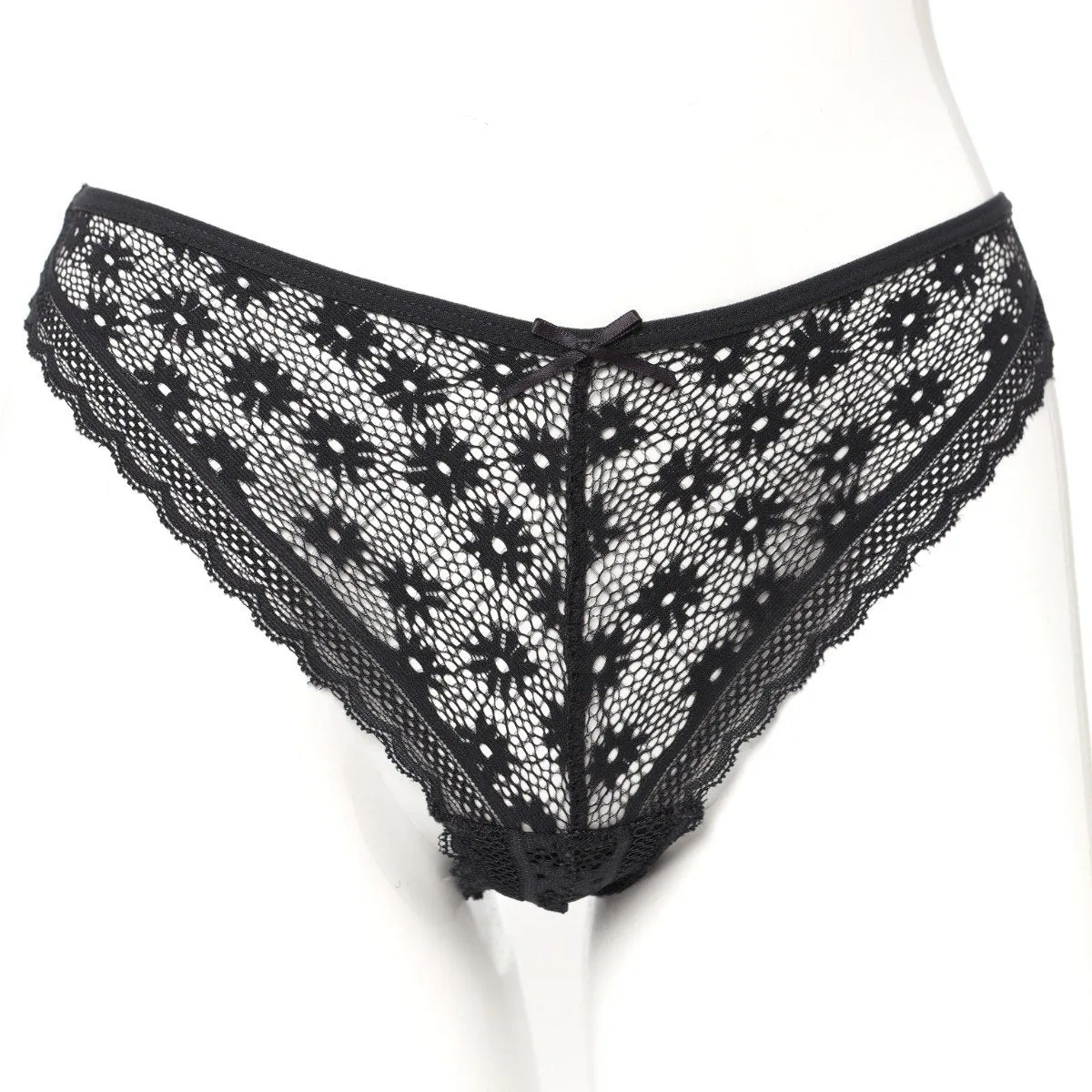 Ladies Single Lace Thong - Charcoal sold by Edgars