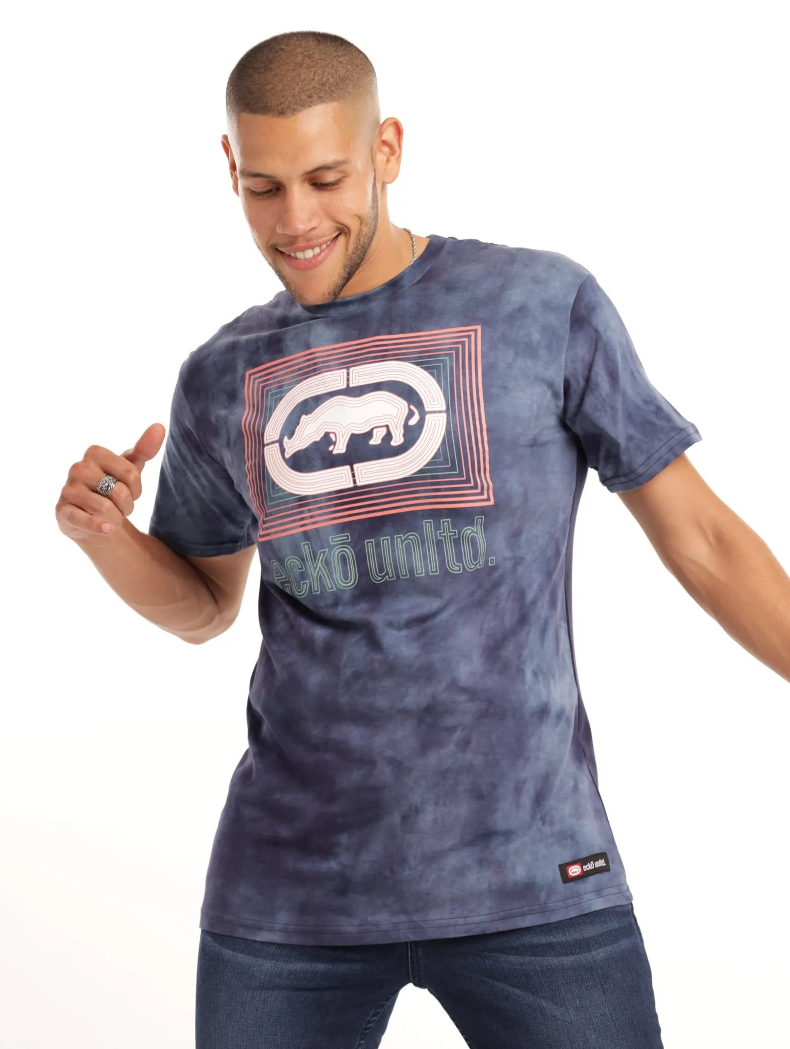Men's Tie Dye T-Shirt - Navy sold by Edgars