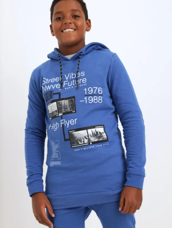 Boys High Flyer Saphire Blue Hoody - Dark Blue sold by Edgars