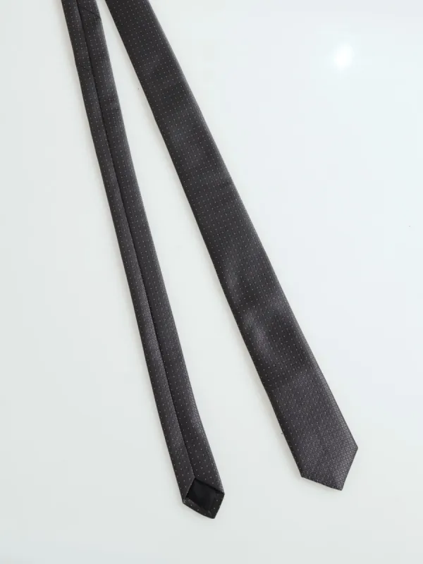 Pin-Spot Fashion Tie - Charcoal sold by Edgars 