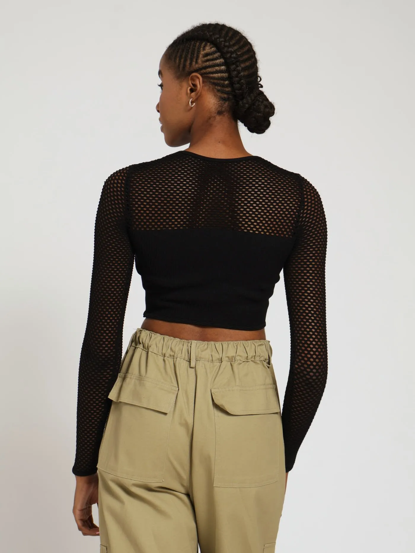 Long Sleeve Seamless Mesh Corset - Black sold by Edgars product image thumbnail 3