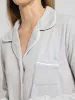 Long Sleeve Texture Button Though Sleep Shirt - Grey sold by Edgars