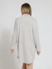 Long Sleeve Texture Button Though Sleep Shirt - Grey sold by Edgars