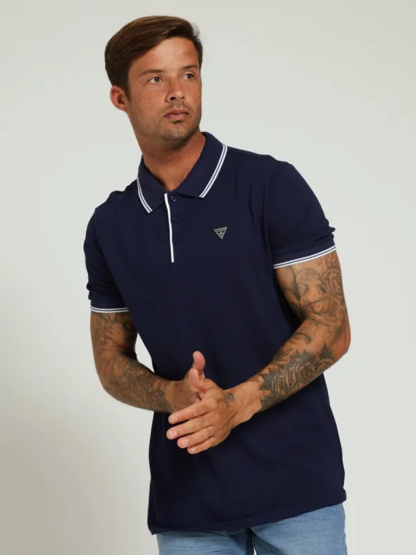 Tipped Core Polo Golfer - Navy sold by Edgars