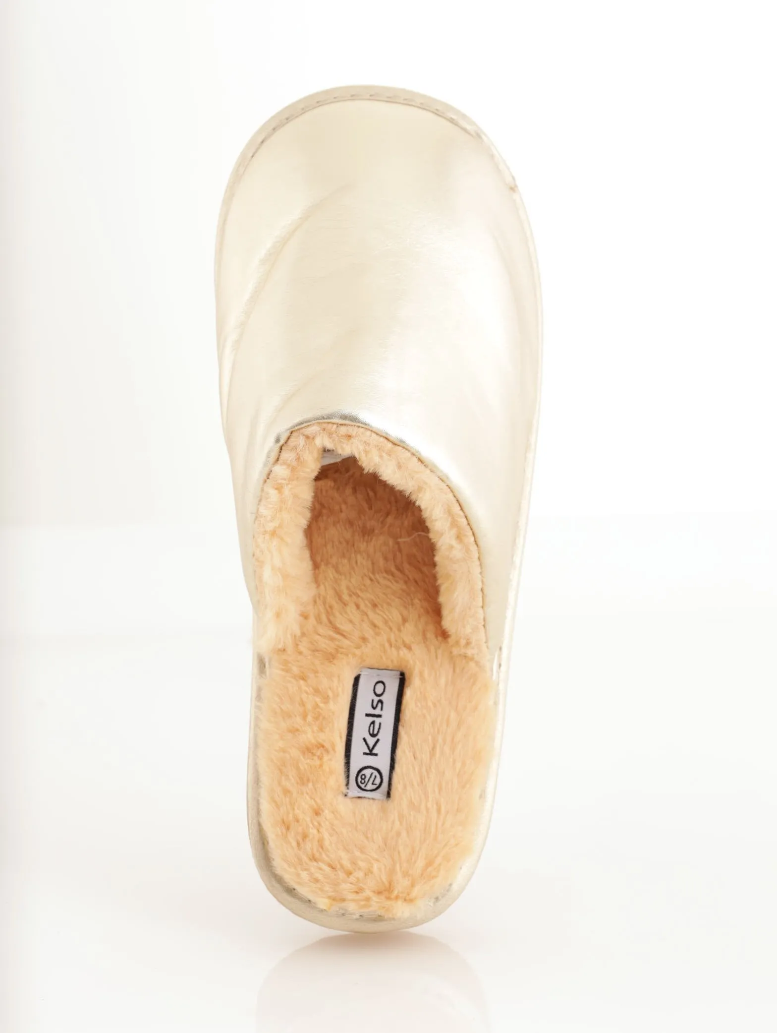 Ladies Metallic Closed Toe Slipper - Champagne Gold sold by Edgars