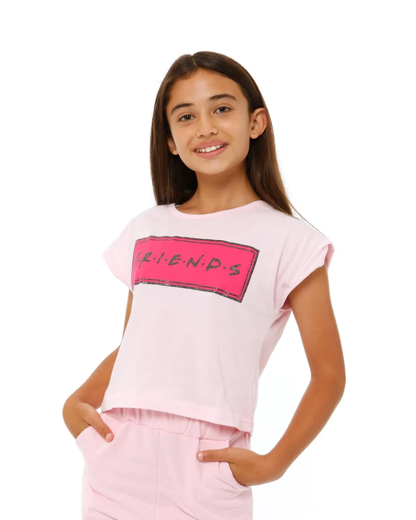 Girls Friends Short Sleeve Tee - Pink sold by Edgars