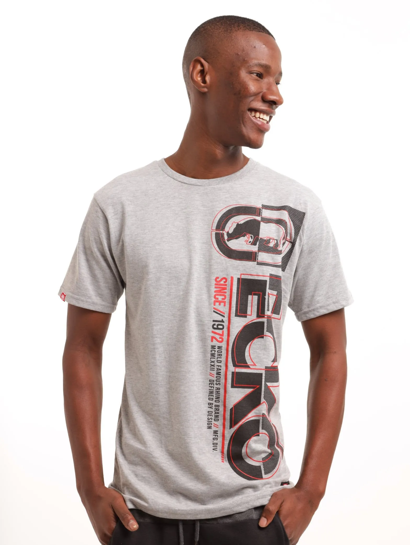 Men's Side Split Tee - Grey Melange sold by Edgars