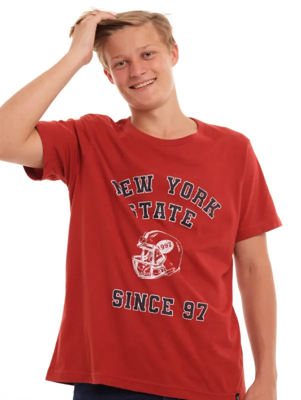 Men's New York State College Tee - Dark Red sold by Edgars