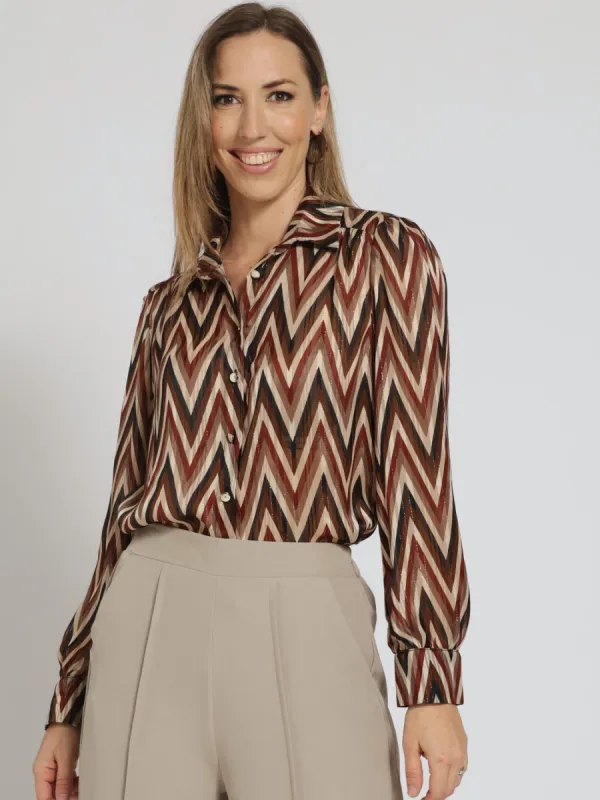 Long Sleeve Lurex Shirt - Mustard sold by Edgars