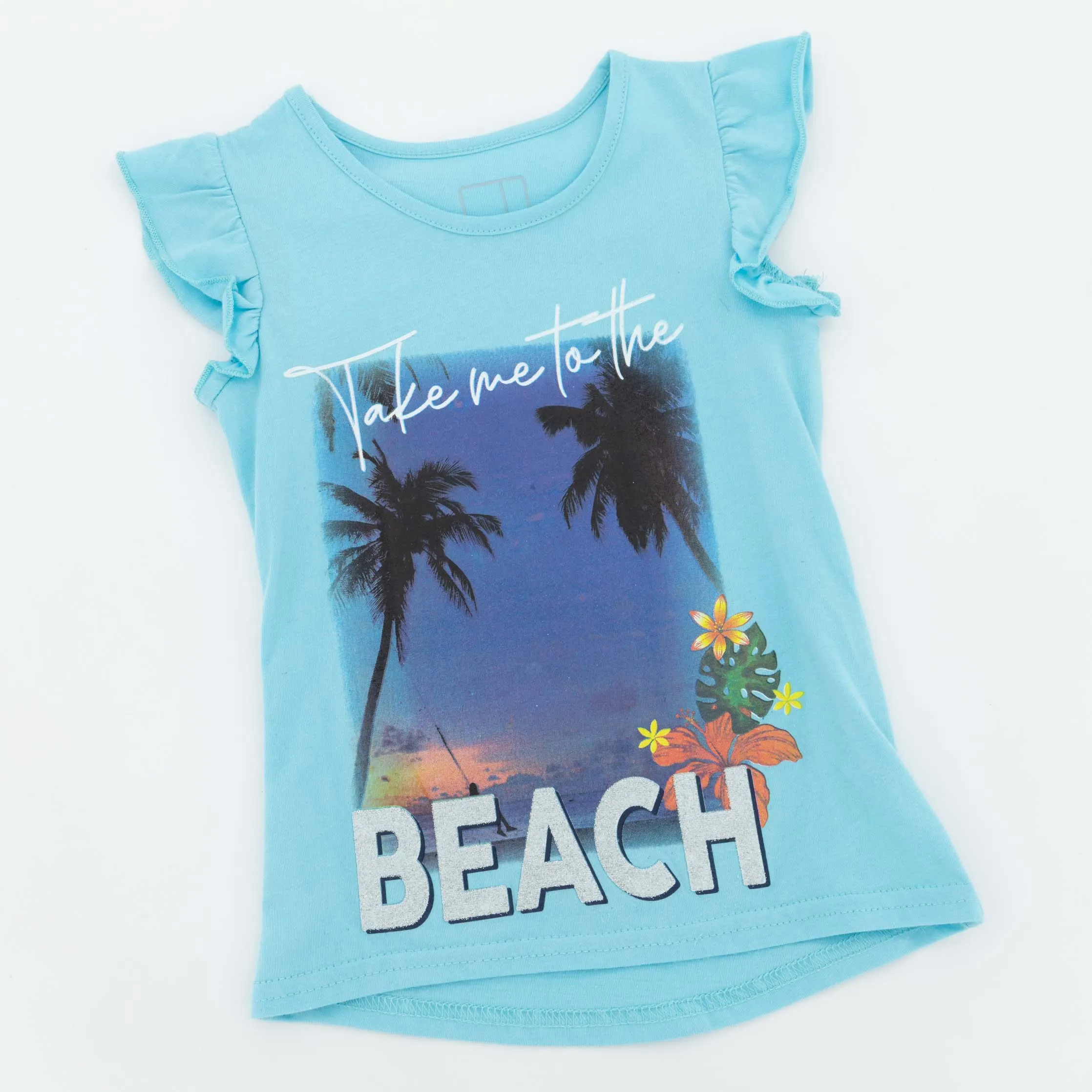 Pre-Girls Tropical Printed Tee - Blue sold by Edgars
