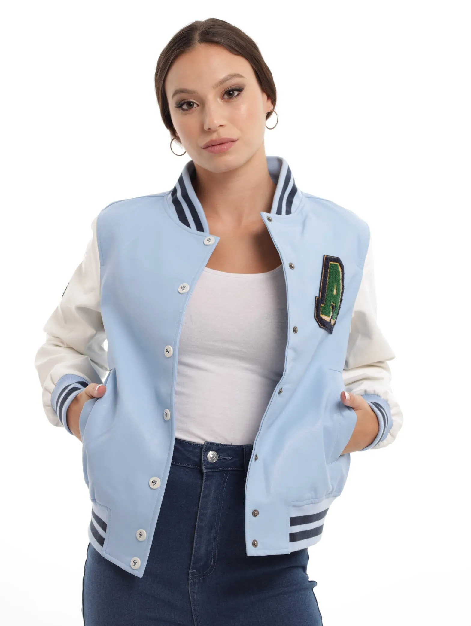 Ladies College Bomber Jacket - Blue Bell sold by Edgars