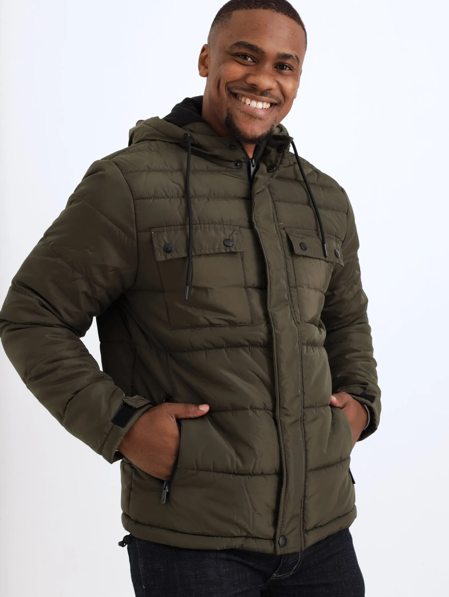 Men's Puffer Jacket - Light Fatigue sold by Edgars