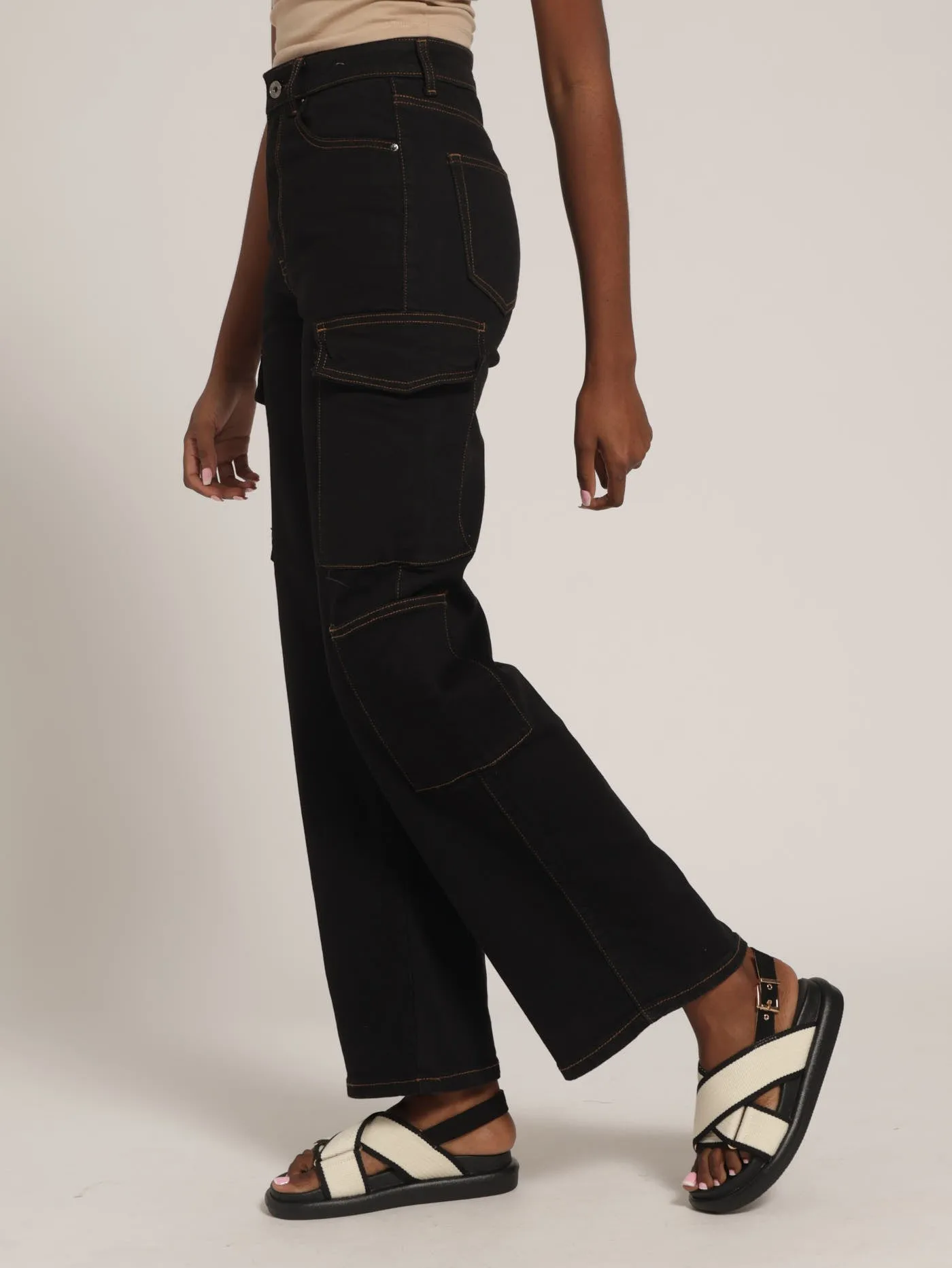 Twill 90's Cargo Denim Jeans - Black sold by Edgars product image thumbnail 2