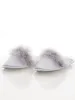 Ladies Closed Toe Slipper With Feather - Grey sold by Edgars