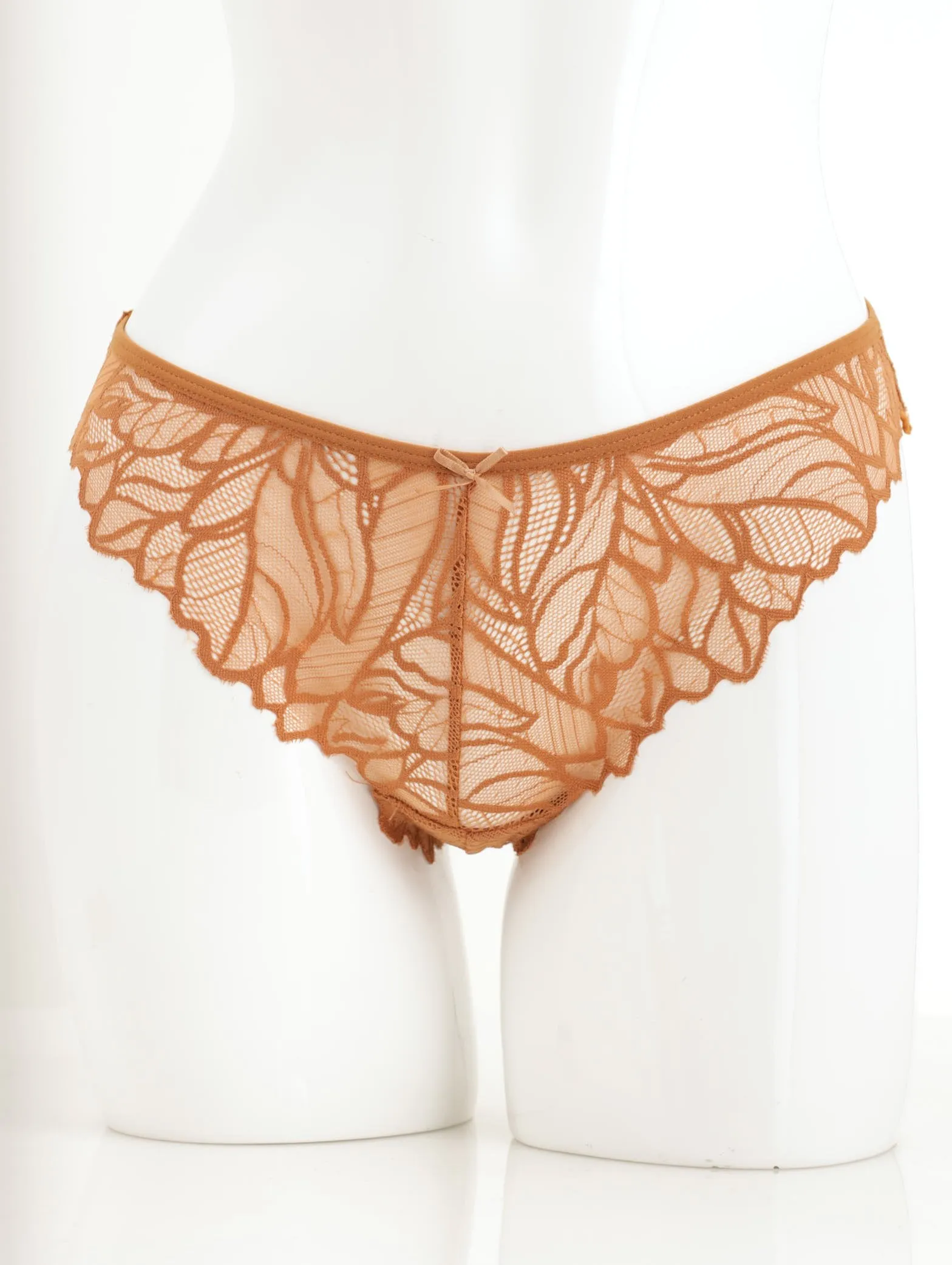 Ladies Microfibre Lace Thong - Brown sold by Edgars