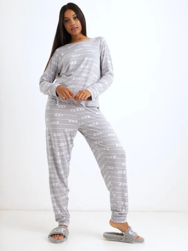 Ladies Zzz PJ Set - Grey sold by Edgars