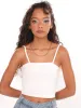 Ladies Cotton Lycra Cropped Tank - White sold by Edgars