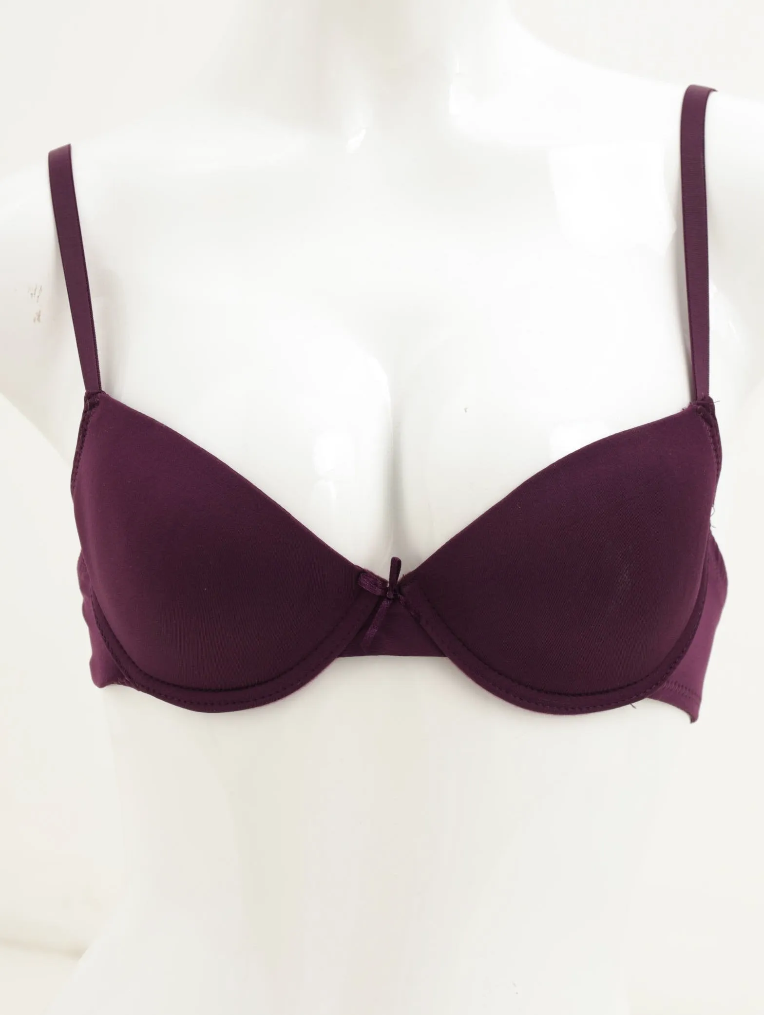 Ladies 2 Pack T-Shirt Colour Bra - Black/Plum sold by Edgars