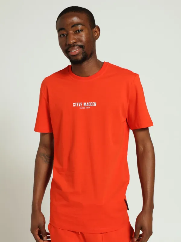Jace Crew Neck Logo Tee - Tangerine sold by Edgars