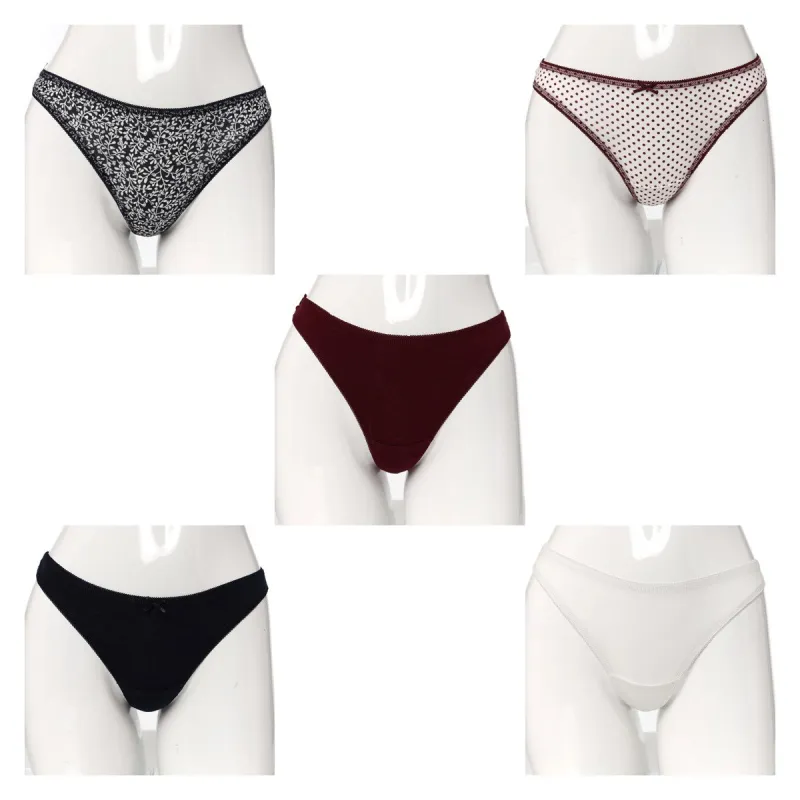 Ladies 5 Pack Cotton Thong - Pink sold by Edgars