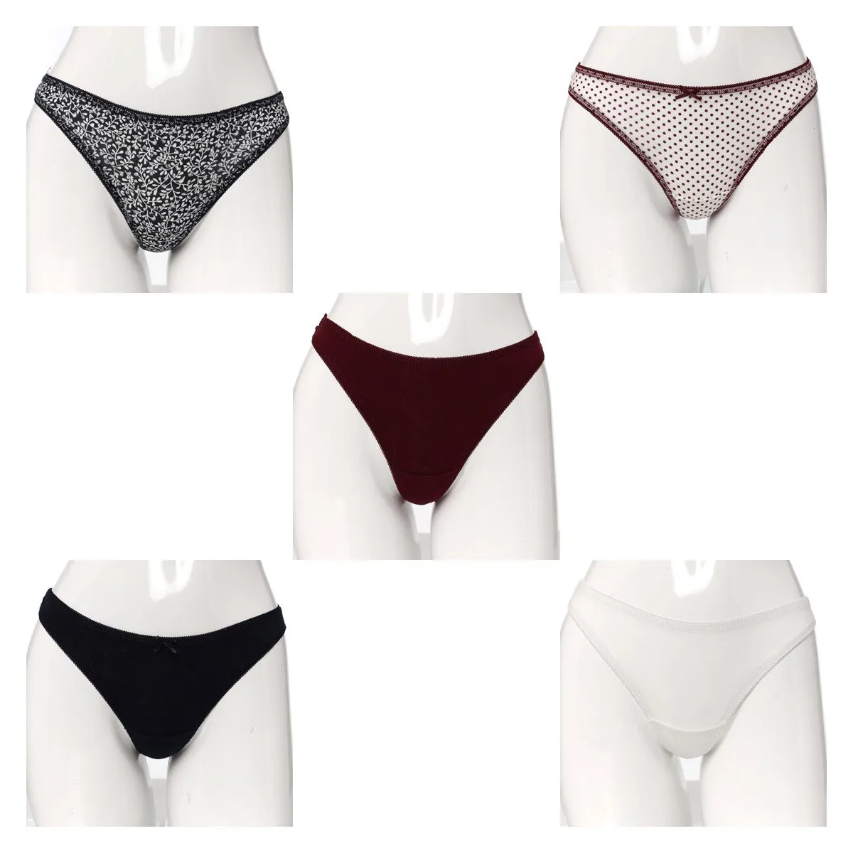 Ladies 5 Pack Cotton Thong - Pink sold by Edgars