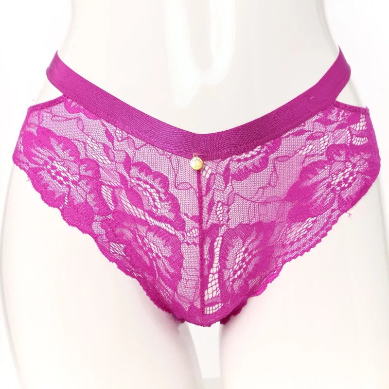 Ladies Side Cutout Lace Boyleg - Grape sold by Edgars