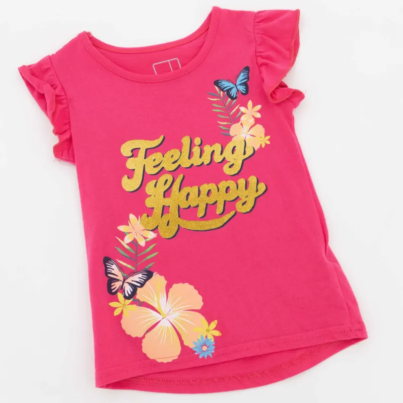 Pre-Girls Butterfly Printed Tee - Pink sold by Edgars