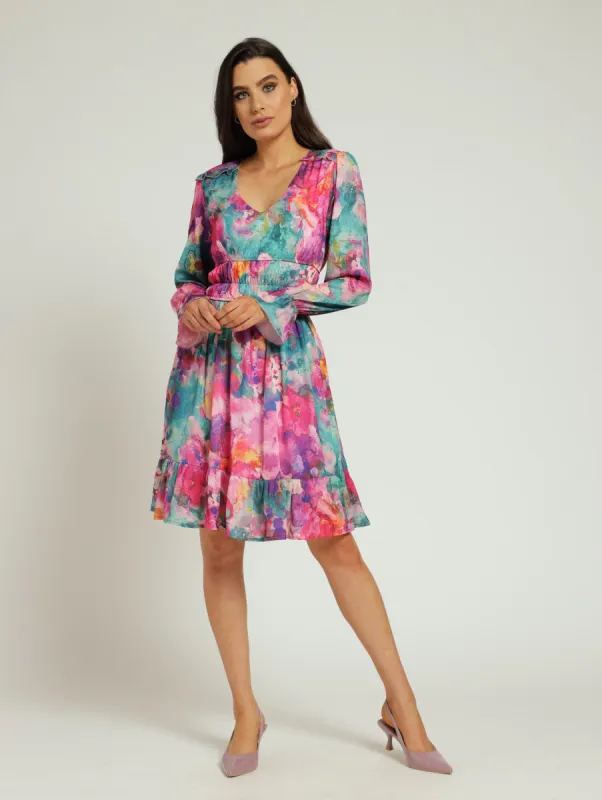 V-Neck Waisted Frill Hem Tea Dress sold by Edgars