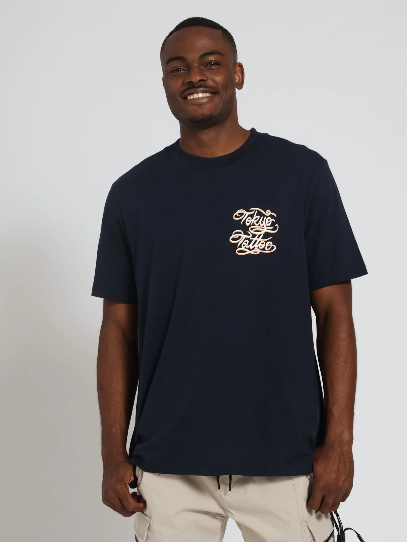 Dragon Body Ink Front & Back Print Tee - Navy sold by Edgars