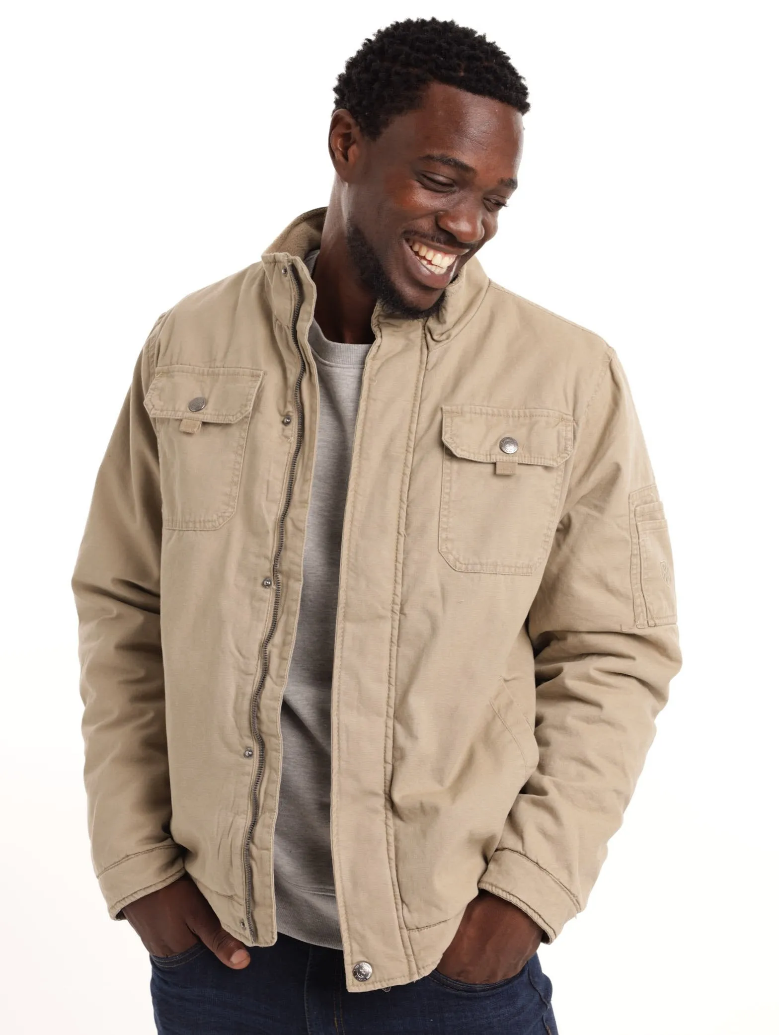Men's Utility Jacket - Stone sold by Edgars