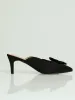 Bow Trim Mule Heel - Black sold by Edgars