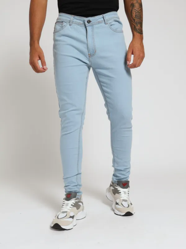 Super Skinny Basic Denim Jean - Light Blue sold by Edgars