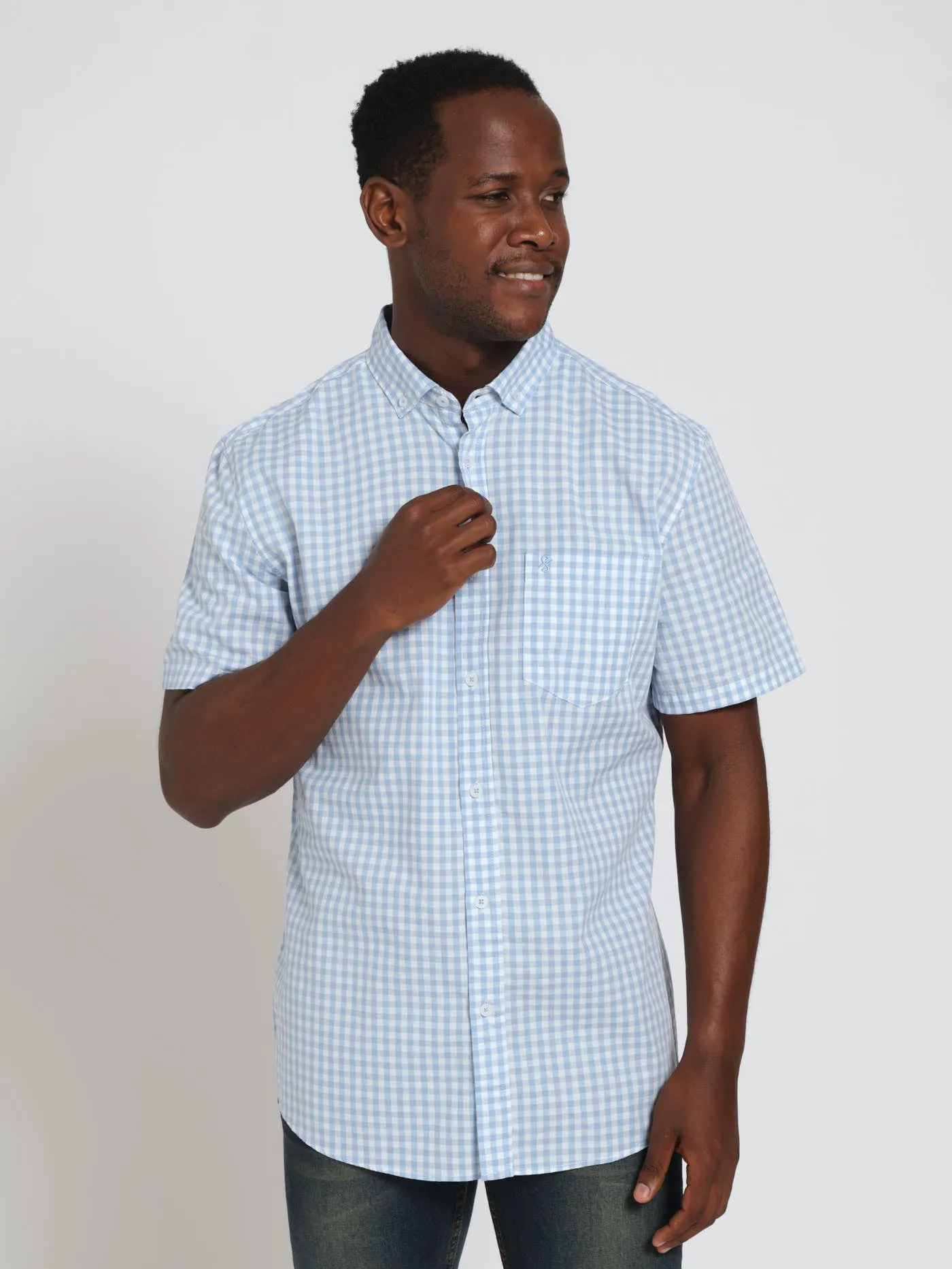 Gingham Shirt - Light Blue sold by Edgars product image thumbnail 2