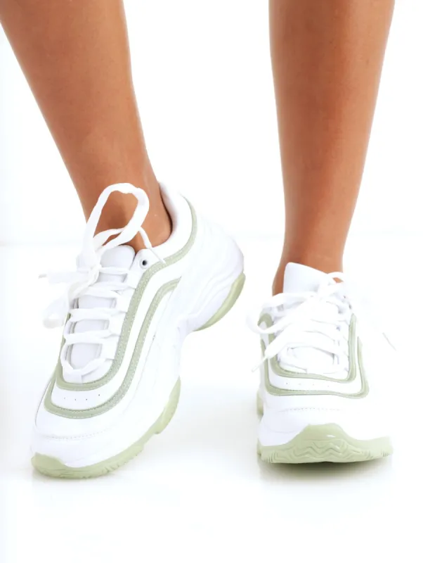 Ladies Grandad Sneaker With Strip Overlays - Teal sold by Edgars