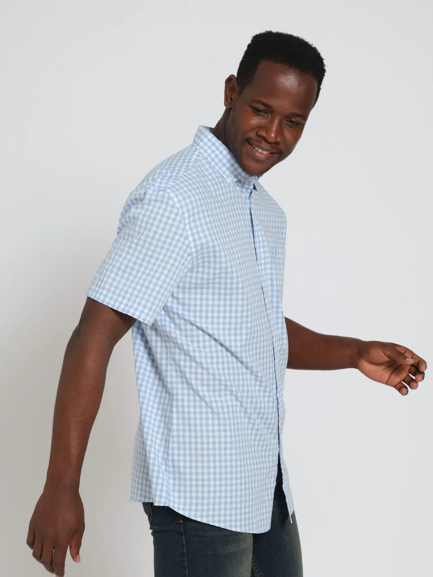 Gingham Shirt - Light Blue sold by Edgars product image thumbnail 3