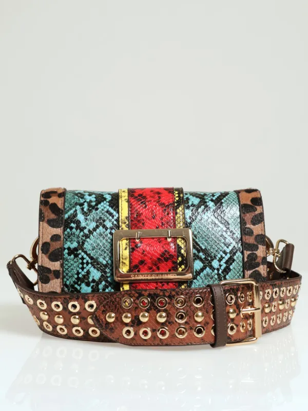 Multi-Colour Print Shoulder Bag - Black sold by Edgars 
