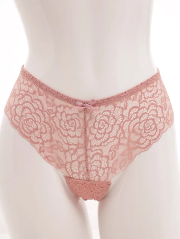 Ladies Lace Longline Panty - Peach sold by Edgars