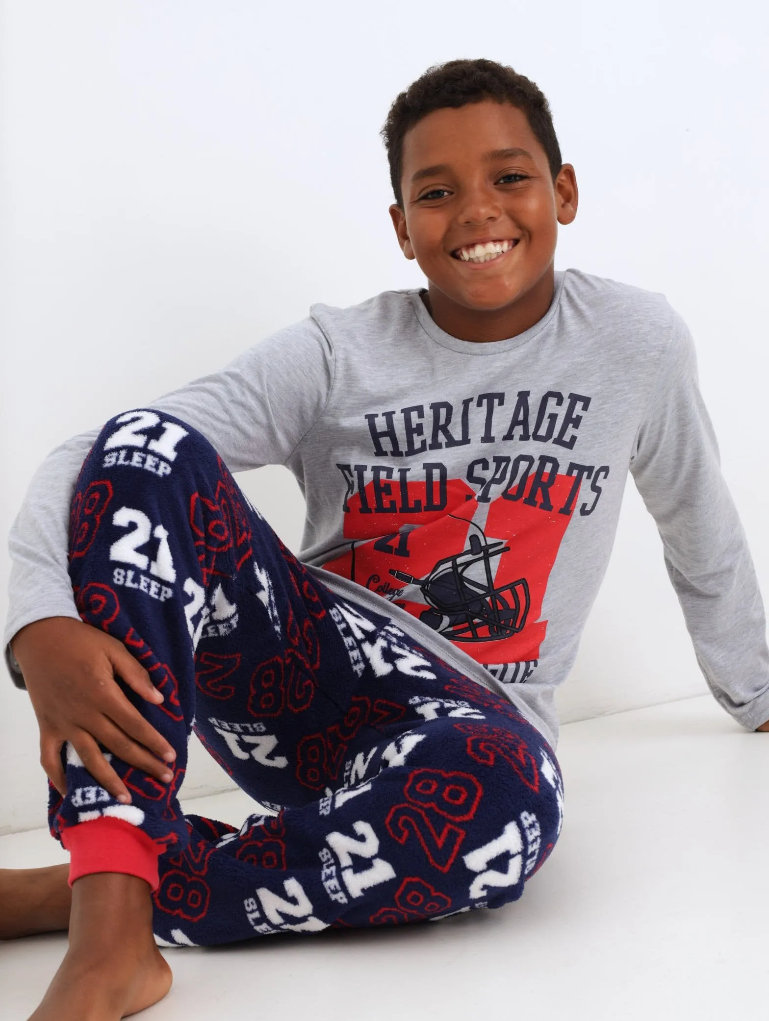 Boys Heritage Sport Sleepwear - Navy/Grey sold by Edgars