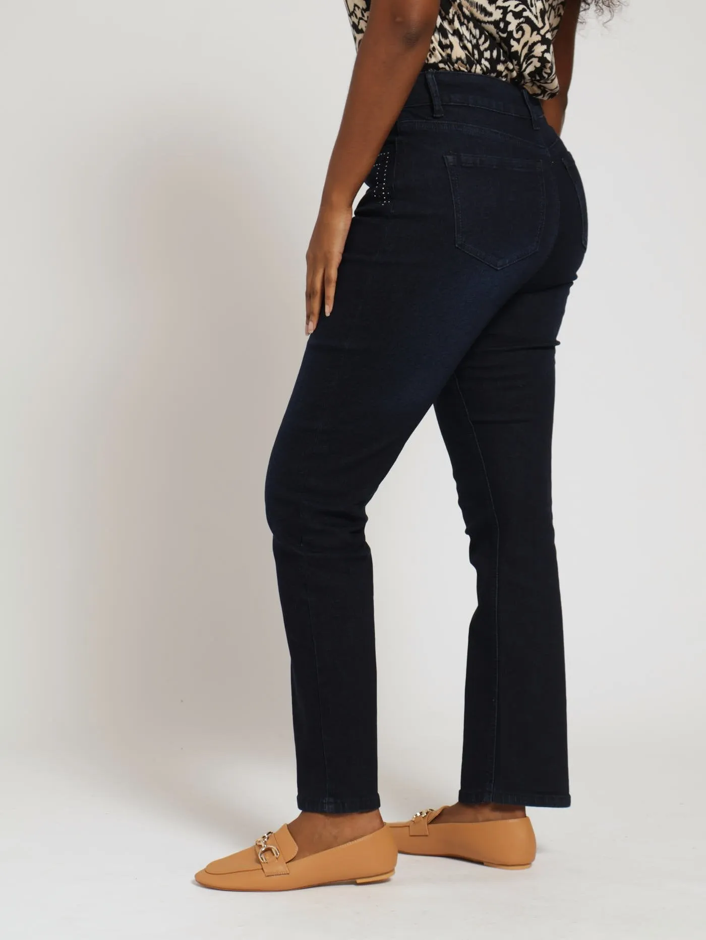 Side Leg Bling Straight Denim Jean - Dark Wash Ink sold by Edgars product image thumbnail 3