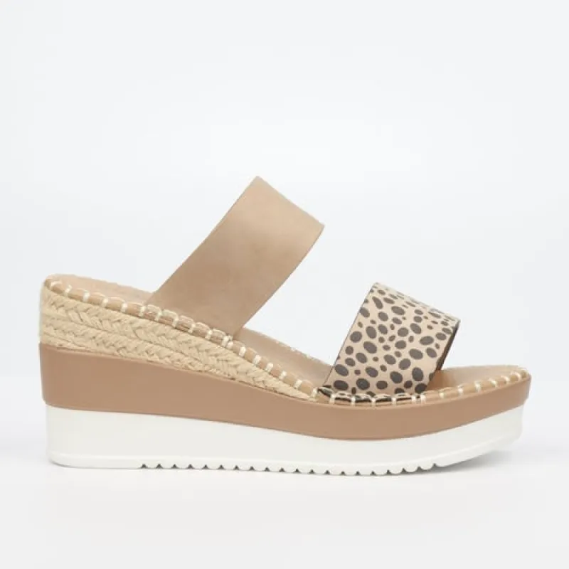 Ladies Push In Platform Wedge - Nude sold by Edgars