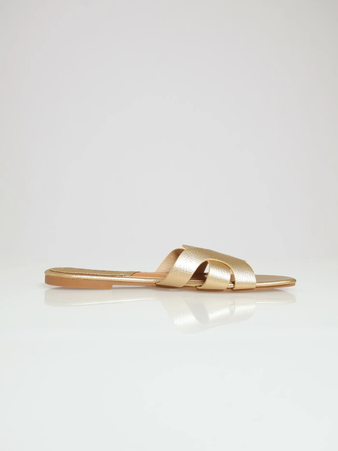 Interlock Strap Pebble Grain Mule Sandal - Gold sold by Edgars product image thumbnail 2