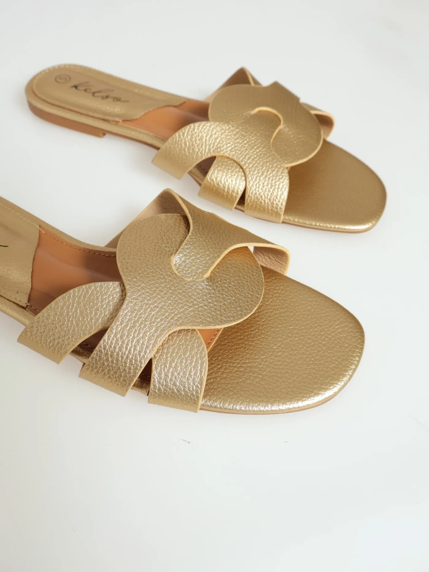 Interlock Strap Pebble Grain Mule Sandal - Gold sold by Edgars product image thumbnail 3