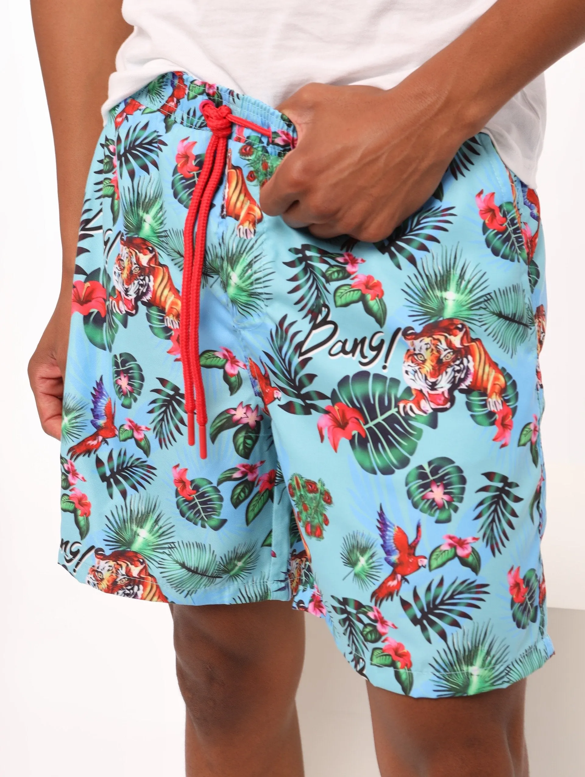 Men's Jungle Tyger Swim Short - Turquoise sold by Edgars